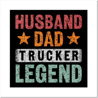 husband dad trucker legend,trucker husband gift,father day gift for trucker Posters and Art